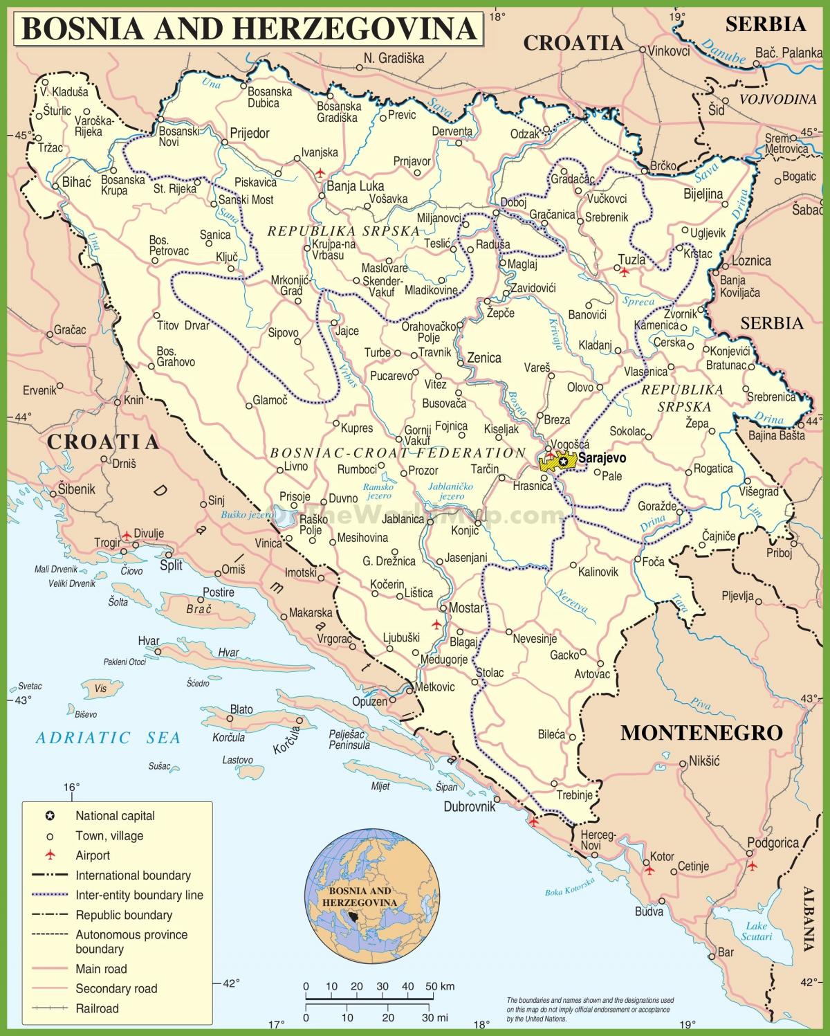 Kartes Bosnijas ceļu