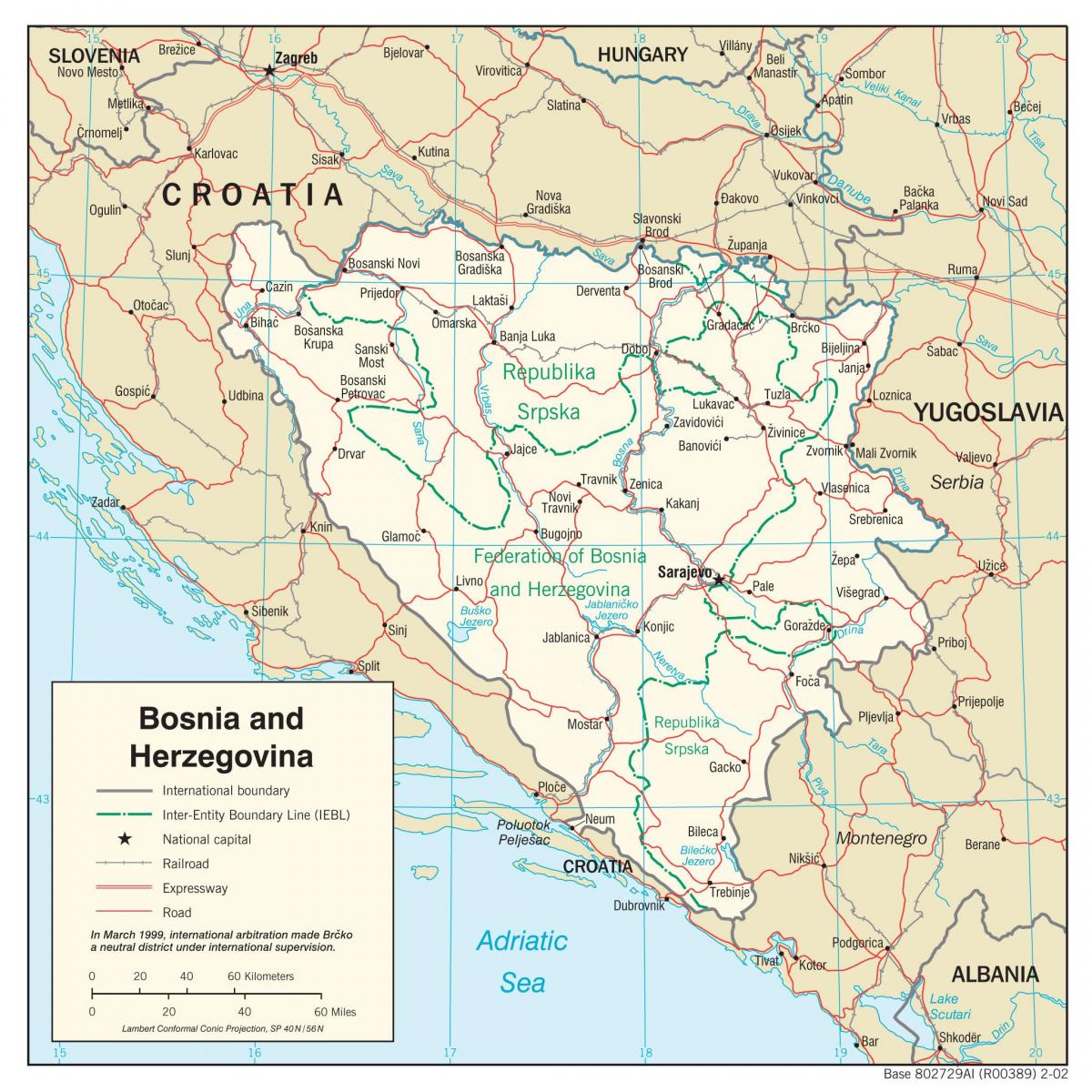 Bosnija-Hercegovina karte
